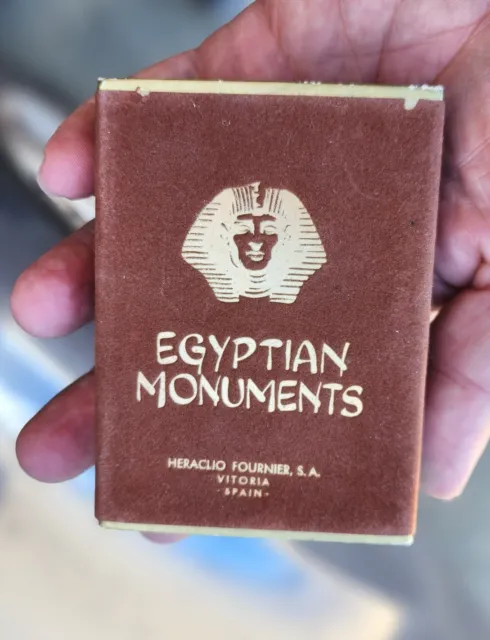 Vtg 1930s Souvenir Egyptian Monuments Playing Cards box full deck SEALED MiNT