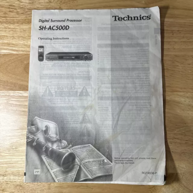 Technics SH-AC500D Surround Processor Owners Instruction Manual Original