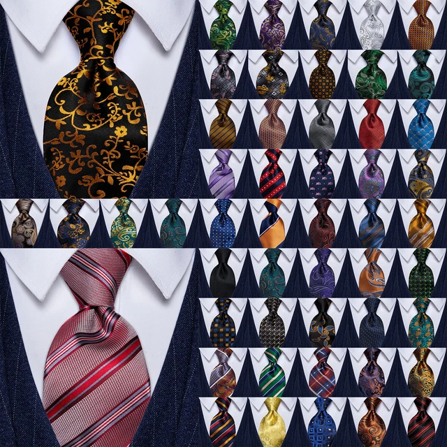Mens ALL Silk Ties Blue Red Black Gold Solid Paisley Striped Men Tie Necktie