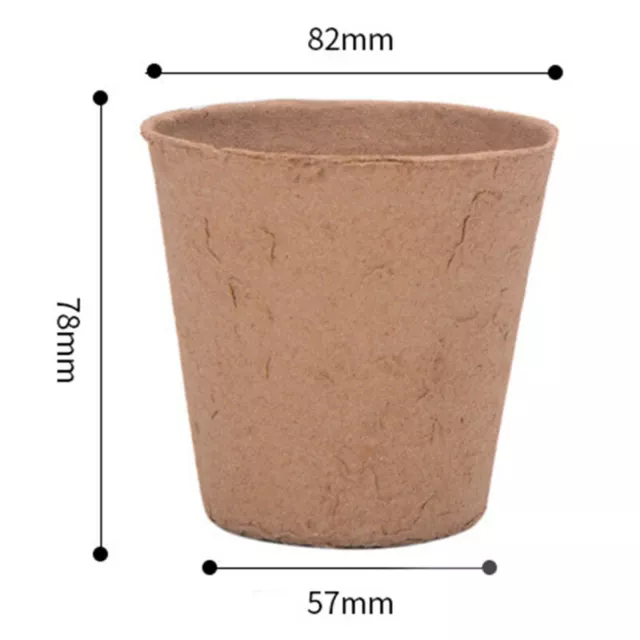 25pcs Round Fibre Pots Biodegradable Grow Plant Seed Seedling Propagation-// 3