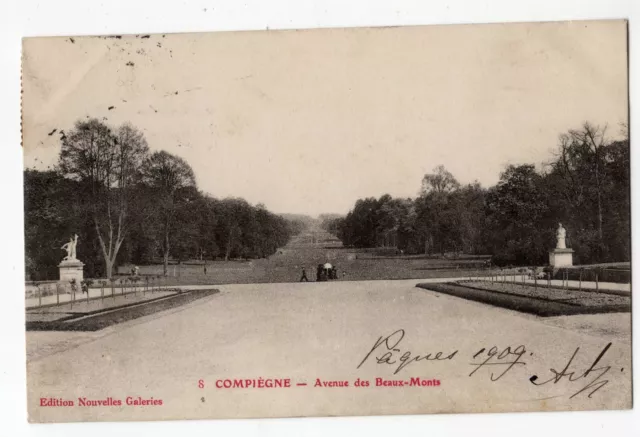 CPA Carte Postale Ancienne COMPIEGNE (60 Oise) Av. des Beaux-Monts, circ. 1909