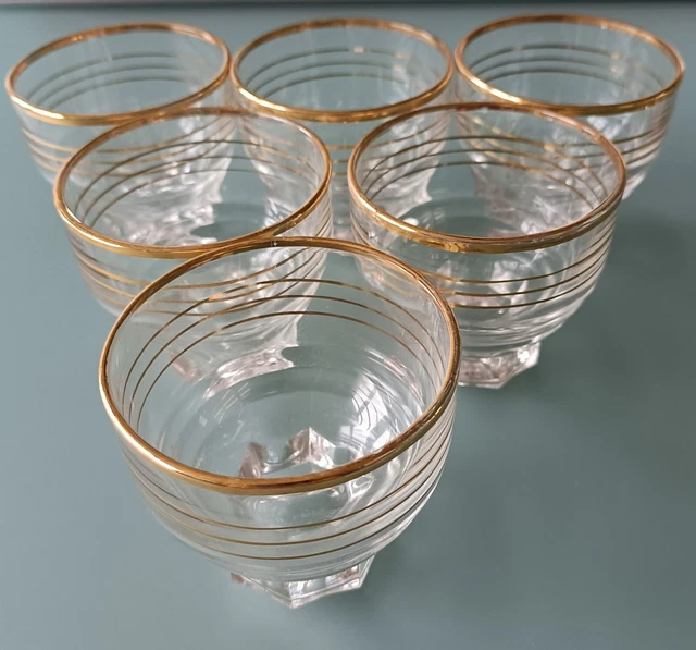 Lot 6 Verres à Liqueur Vintage – Années 70 – Orange Et Marron – Fabriqués En Italie