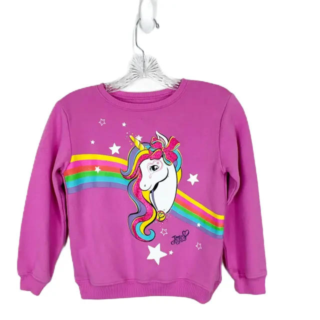 Nickelodeon Jojo Siwa Sweatshirt Youth Medium Pink Unicorn Rainbow Star Pullover