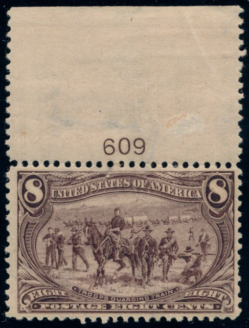 US 289 8c 1898 Trans-Mississippi Exposition plate single F-VF unused OG HH