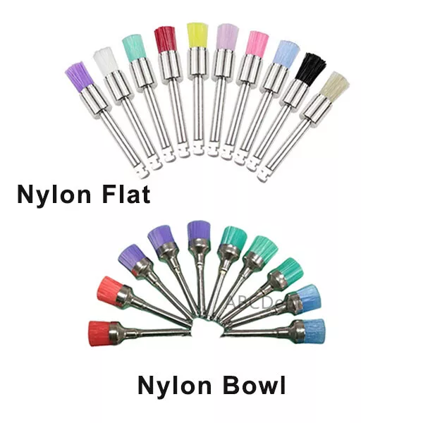 Dental Nylon Latch Polishing Brushes Polisher Flat Polish Prophy Bowl Cups Brush