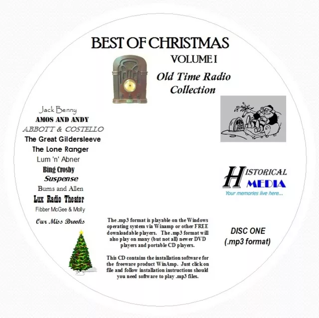 CHRISTMAS OLD TIME RADIO COLLECTION (VOL 01) - 189 Shows MP3 Format OTR 2 CDs