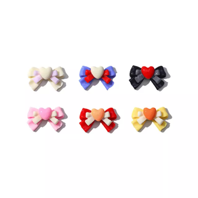 10 PCS Kawaii Resin Nail Art Charms Heart Bow Nail Art Decorations DIY