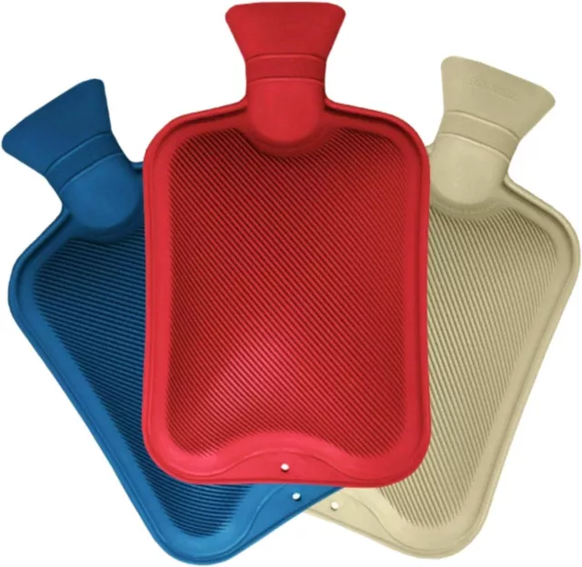 Large Hot Water Bottle - Natural Rubber Warmer - 2L liter