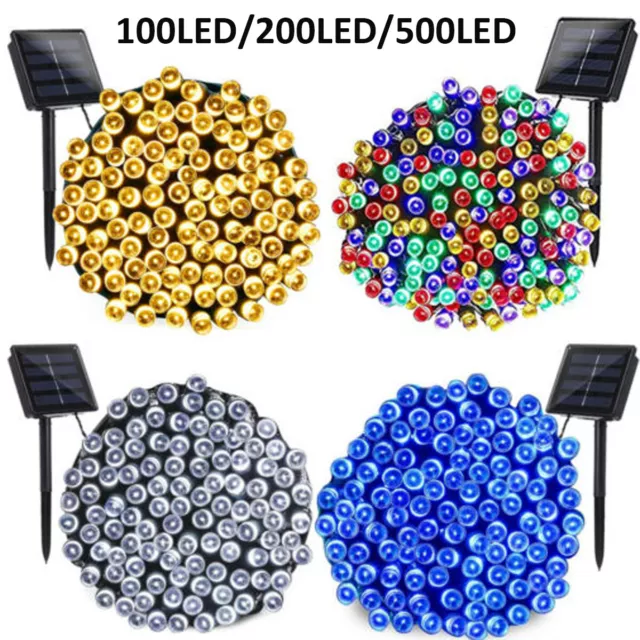 100-1000 LED Solar Plug In String Fairy Lights Outdoor Garden Wedding Party Xmas