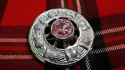 Cardo HS Kilt Scozzese Fly Plaid Spilla Rosso Pietra Cromo Cardo Perno & Spille 10.2cm 