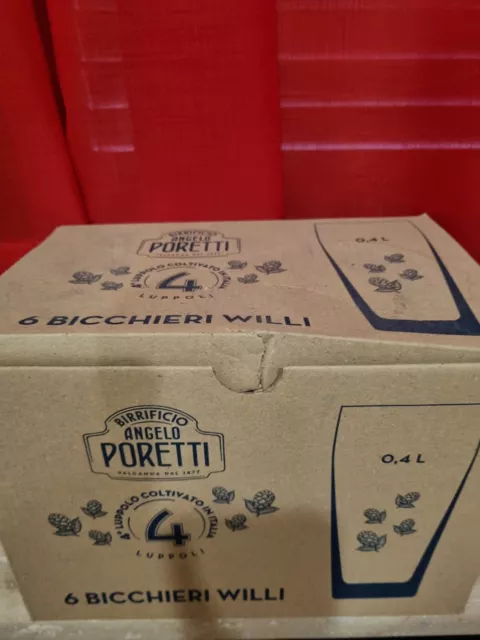 Kit 6 bicchieri BIRRA PORETTI da 0,40  **NUOVI**