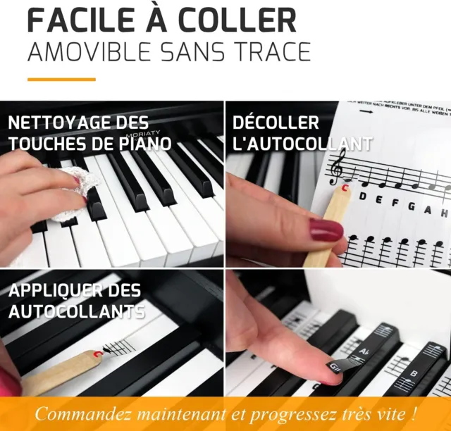 61 TOUCHES 88 touches piano amovible pour étiquettes clés piano clavier  autoco EUR 10,22 - PicClick FR