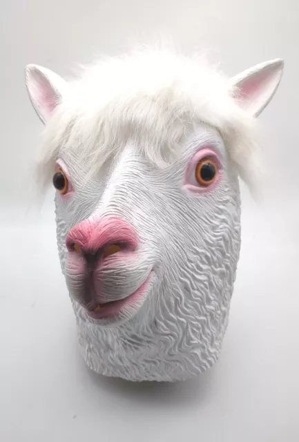 Alpaca Llama Mask Latex Realistic Animal Full Head Mask Halloween Costume