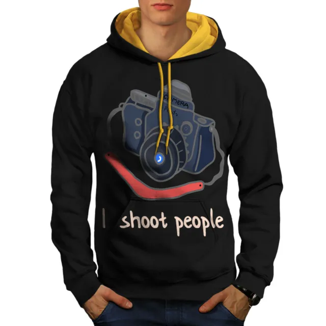 Wellcoda Photography Mens Contrast Hoodie, I Shoot People Casual Jumper