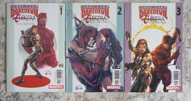 Ultimate Daredevil Elektra #1-3 Set 1st Print Marvel Comics Rucka LaRocca #2