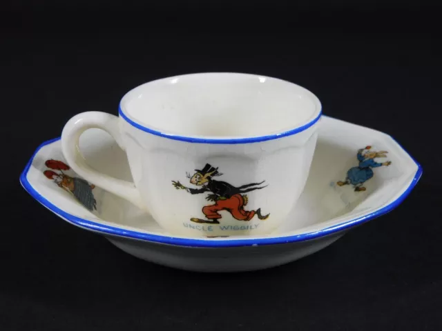 1924 Fred A Wish Inc Sebring Pottery Uncle Wiggily Children's Cup & Cereal Bowl