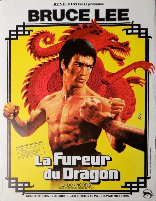 LA FUREUR DU DRAGON Affiche Cinéma ROULEE 53x40 cm Movie Poster BRUCE LEE R2000