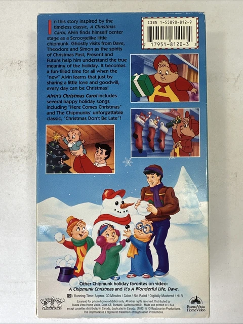 ALVIN AND THE Chipmunks: Alvins Christmas Carol (VHS 1994) TESTED £13.
