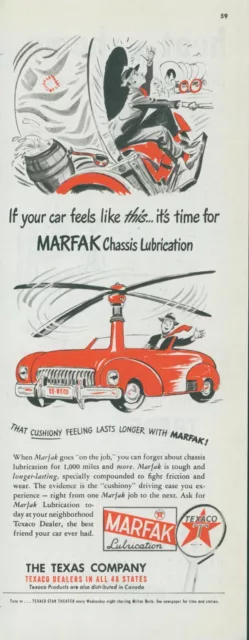 1948 Marfak Chassis Lubrication Texaco Covered Wagon Propeller Vtg Print Ad C12