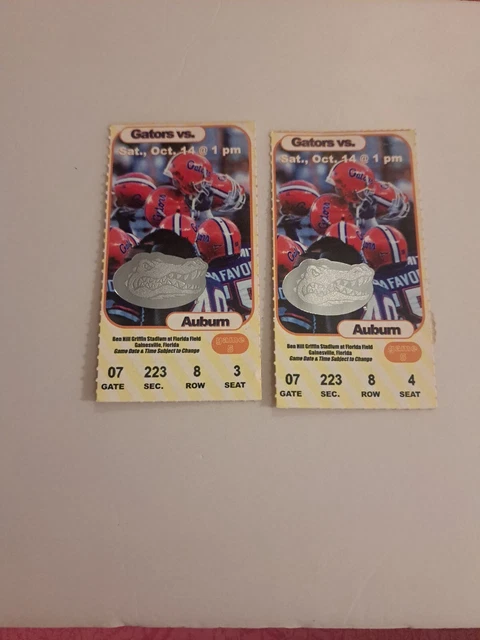 2000 Florida Gators VS Auburn Tickets Stub