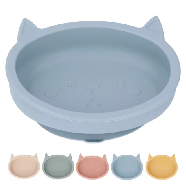 Cartoon Cat Shaped Baby Bowl Mit Saugnapf Kids Toddler Soft Silicone Cu