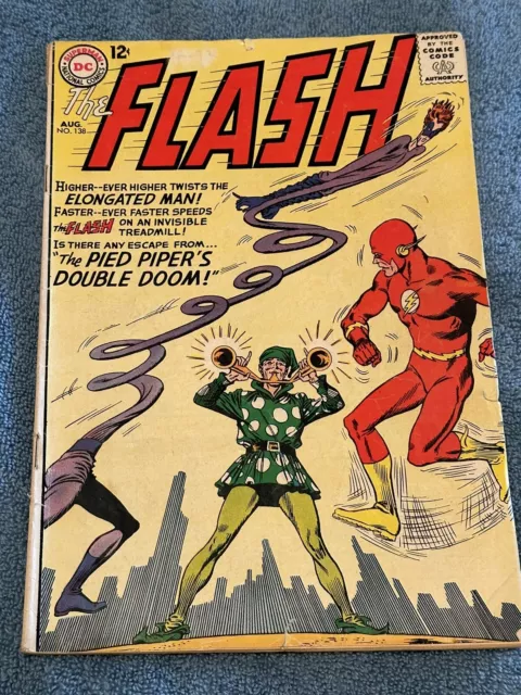 The Flash #138 Decent Unrestored Silver Age Superhero Vintage DC Comic 1963 FN-