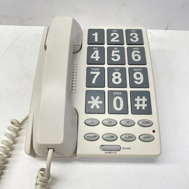 VINTAGE RADIO SHACK Big Button Corded Phone, Amplified Handset 433241