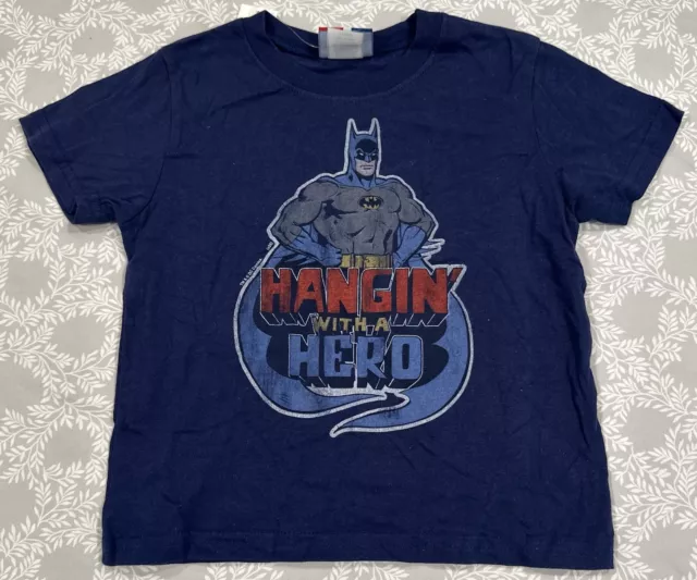 Baby Gap JunkFood NWT Blue Galaxy HANGIN' WITH THE HERO BATMAN TEE SHIRT TOP 2T