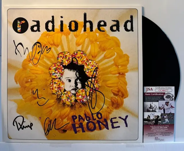 Autographed Radiohead Pablo Honey LP signed all 5 members Vinyl  JSA Thom Yorke