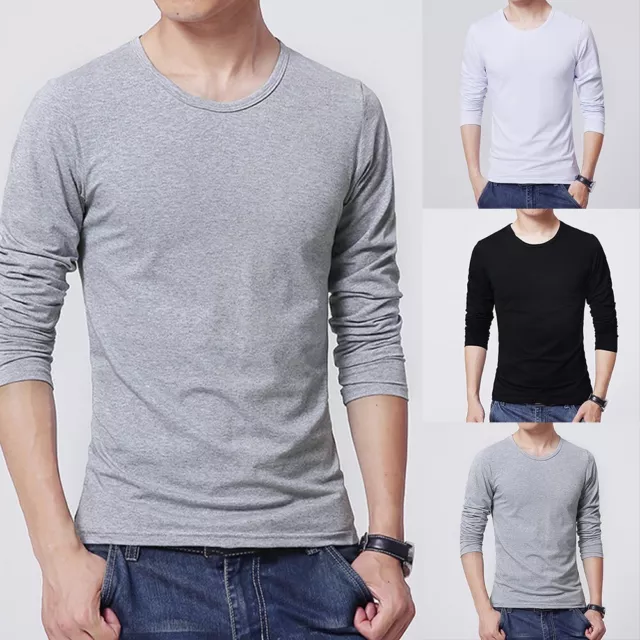 Fashion Mens Tops T-Shirts Solid Activewear Breathable Casual Pullover