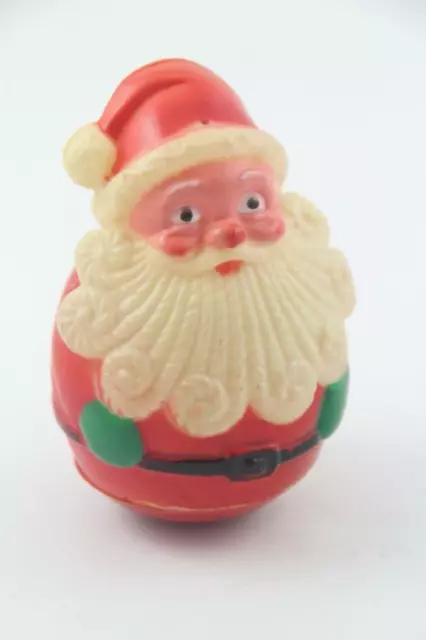 Vintage Santa Hard Plastic Roly Poly Childs Christmas Toy Rattle- Fun World Inc