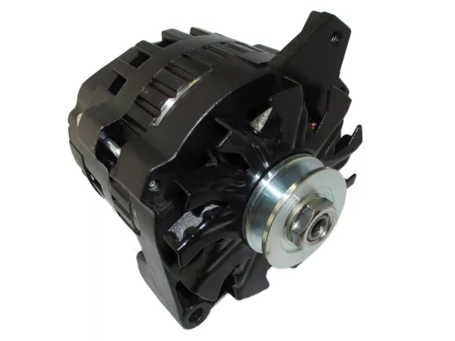 New Black High Output Alternator Fit Gm 65-85 1-Wire One Wire 220 Amp