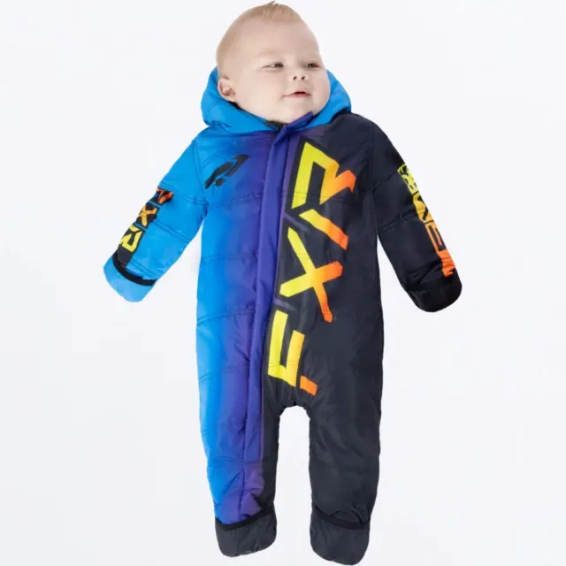 FXR CX Infant Waterproof Cotton/Polyester Snowmobile Snowsuits - Blue/Inferno