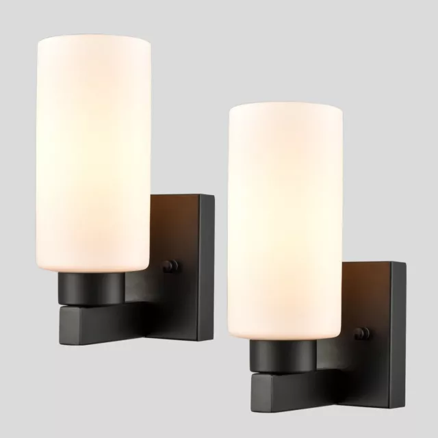 Modern Wall Sconces Set of Two Black Bathroom Vanity Light Wall Light