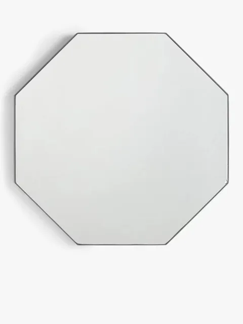 John Lewis Metal Frame Octagonal Mirror, 76 x 76cm, Black