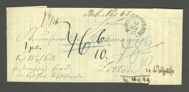 AD Bischofswerder, Sachsen, So 1857 -> Zittau, Teil einer FBH, Feuser nicht gel.