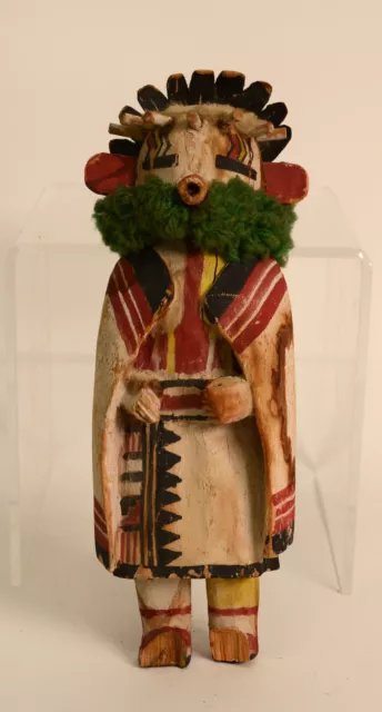 Hopi Konin Supi Kachina / Katsina Doll with shield and feathers