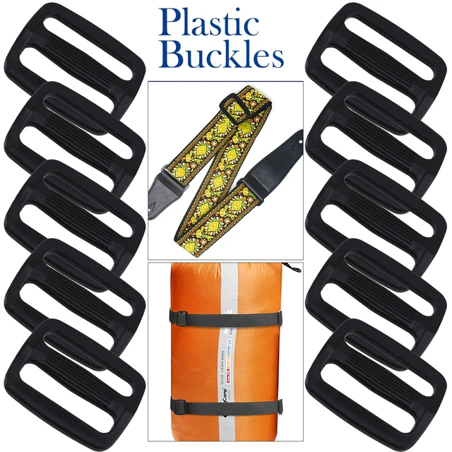 3 BAR Tri Glide Schieber Schnallen Verbindungen für Gurtband Black Plastik 25mm