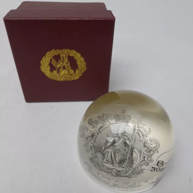 Limited Edition Britannia Glass Paperweight Vignette from 1930s £5 Note Box -CP