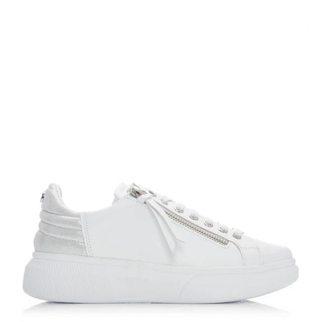 MODA IN PELLE White Leather Trainers UK7 EU41 REFB25 34.99