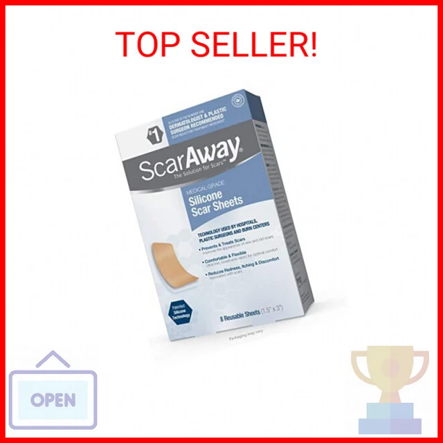 ScarAway Advanced Skincare Silicone Scar Sheets, Silicone Scar Sheets for Body S