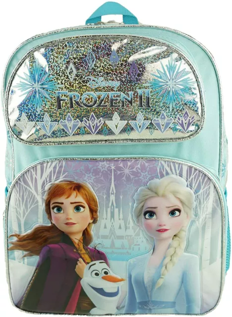 Disney Frozen II Elsa, Anna & Olaf Deluxe 16" School Book Bag girls Backpack