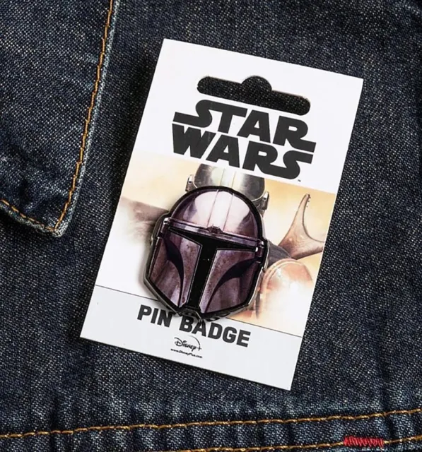 Official Star Wars Mandalorian Helmet Pin Badge by Half Moon Bay