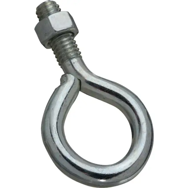 National 3/8 In. x 3 In. Zinc Eye Bolt with Hex Nut N221259 Pack of 100 National
