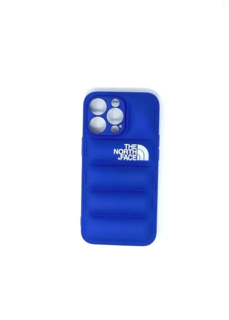 Cover Iphone 13 Pro "The North Face" Puffer Piumino Blu Silicone Case