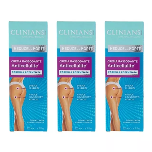 3pz CLINIANS REDUCELL FORTE Crema Rassodante Anticellulite 200ml