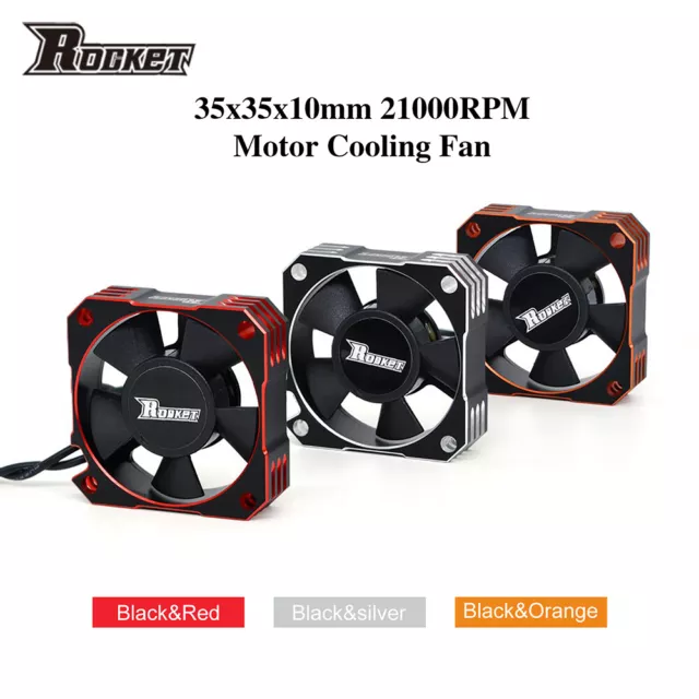 Rocket 35mm Metal Motor Cooling Fan 21000RPM fr 1/10 1/12 1/8 RC Brushless Motor