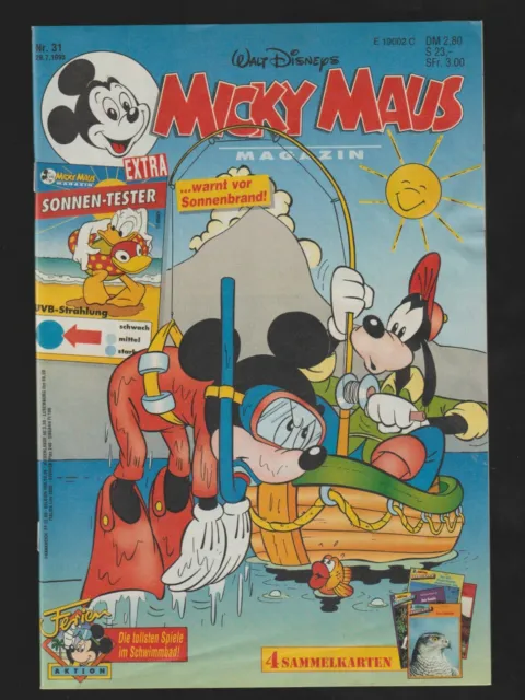 Micky Maus  Heft Nr. 31  vom 29.7.1993 mit Beilagen (Sonnen-Tester)