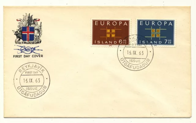 Islandia 1963 FDC Europa CEPT Michel No 373-74