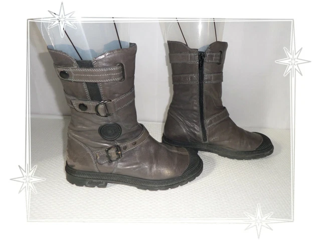 J  - Bottes Bottines Cuir Marron Taupe  Pataugas Pointure 35